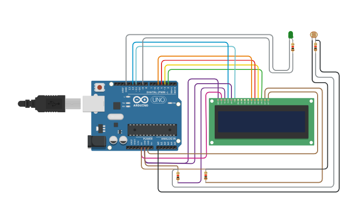 Circuit design Arduino #2 - LDR (Light Dependent Resistor) - Tinkercad