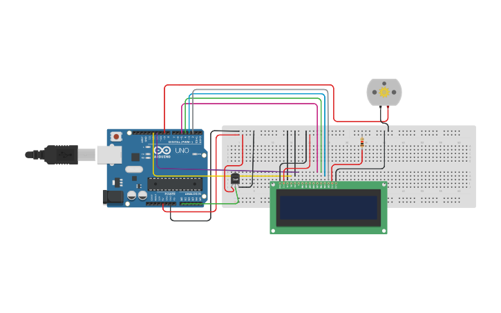 Circuit design temperature based fan speed control - Tinkercad