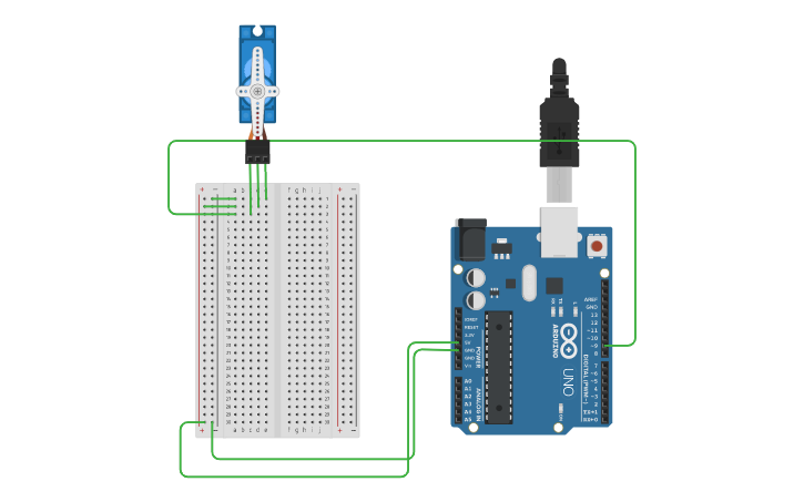 Circuit design Servo - Tinkercad