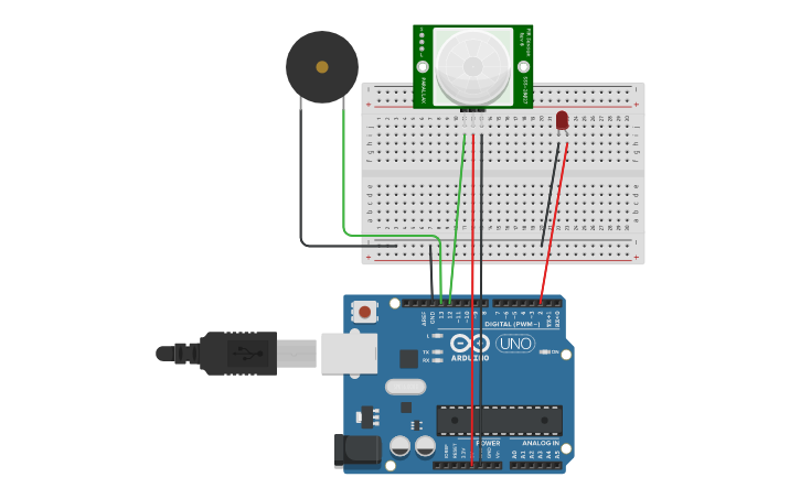 Circuit design PIR SEnSor 63705763 - Tinkercad