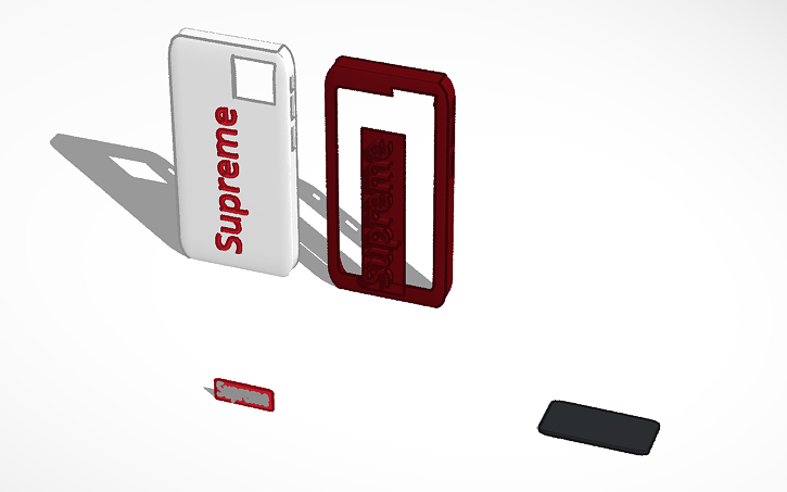 3D design iPhone 11 Supreme case - Tinkercad