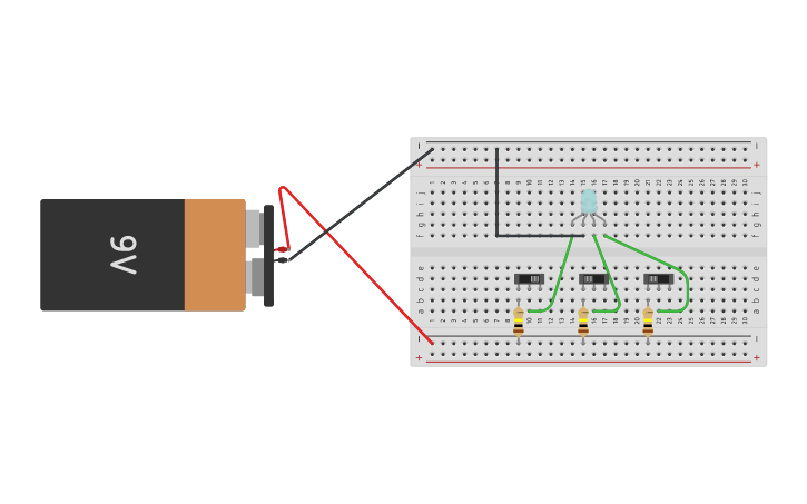 Circuit design LED RGB | Tinkercad