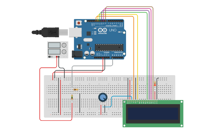 Circuit design Digital Voltmeter - Tinkercad