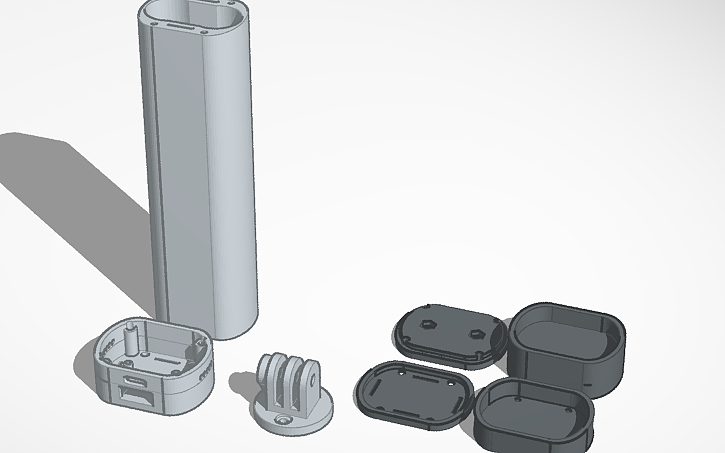3D design Sport camera handle power bank 18650 | Tinkercad