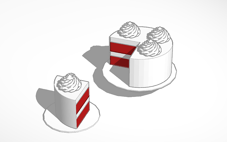 Revit Cake 3D design Red velvet cake - Tinkercad