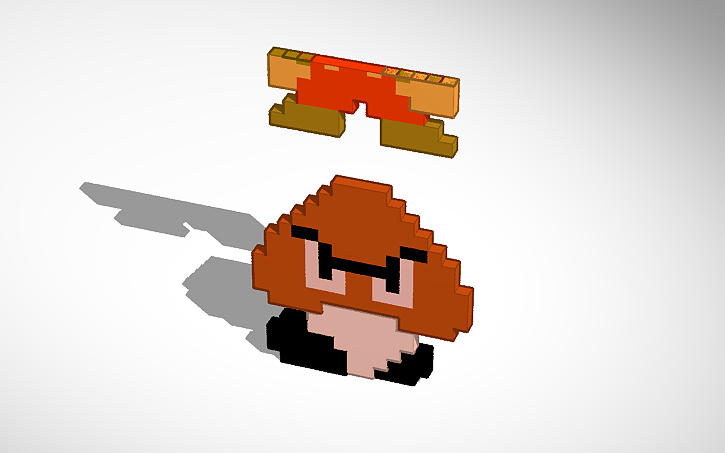 3D design Mario stomps on a goomba | Tinkercad