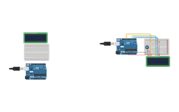 Circuit design LCD_arduino | Tinkercad