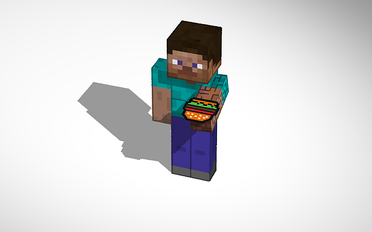 3D design Steve’s eating burgers - Tinkercad