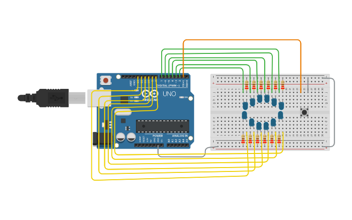 Circuit design 7+9a+9b. Led array | Tinkercad