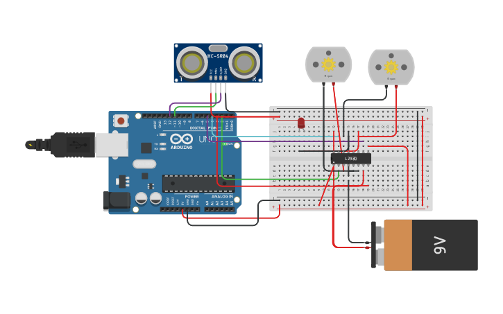 Circuit Design Ultrasonic Sensor Arduino Tinkercad 7217