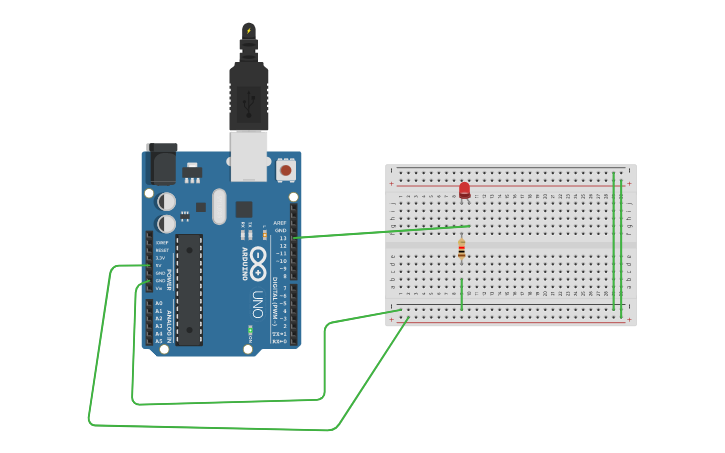 Circuit design Blinking LED SOS - Tinkercad