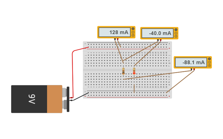 Circuit design RESISTENCIAS PARALELO | Tinkercad