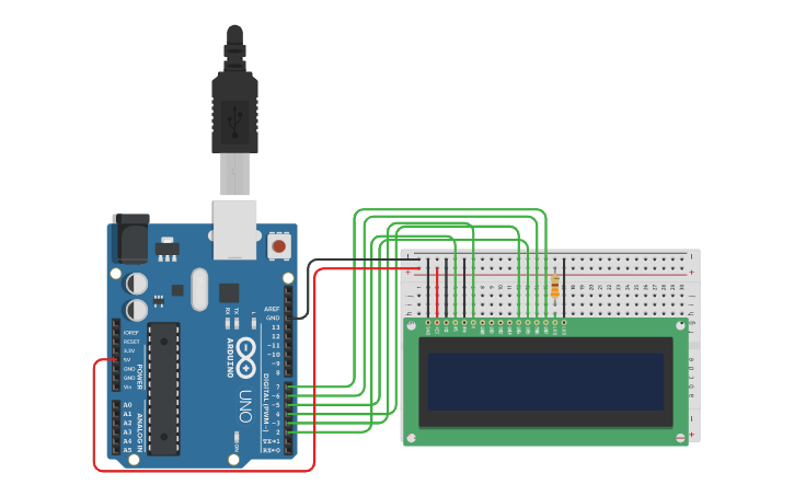 Circuit design Task 6. Arduino. LCD | Tinkercad