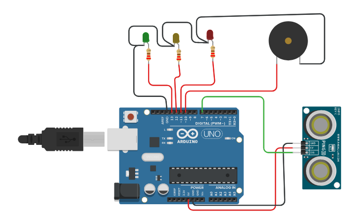 Circuit design 2.parking sensor-171143578 - Tinkercad