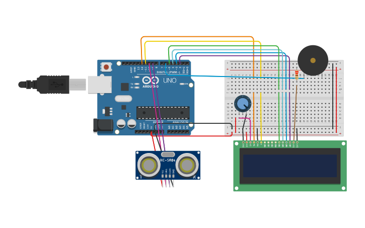 Circuit design Bidirectional visitor counter - Tinkercad