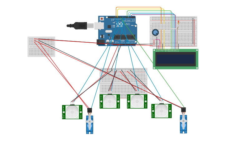 Circuit design Smart parking system - Tinkercad