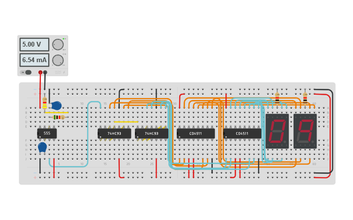 Circuit design Reloj digital - Tinkercad