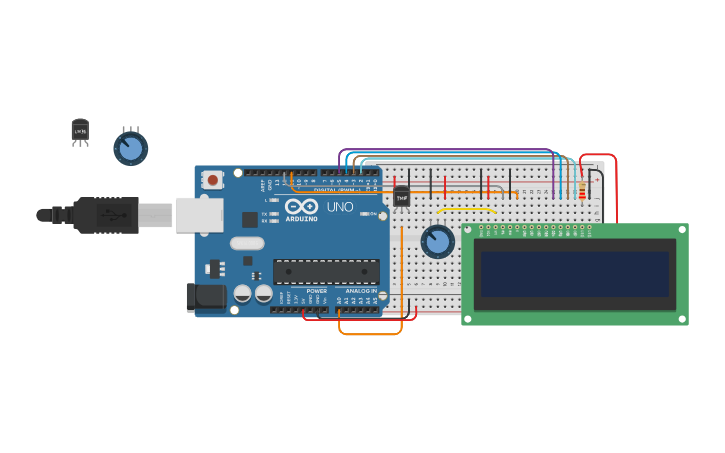 Circuit design lm35 LCD - Tinkercad