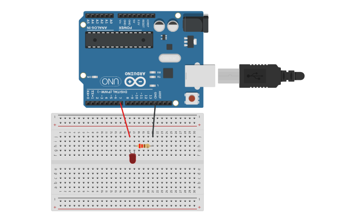 Circuit design Allumer Led sur Arduino avec programmation - Tinkercad