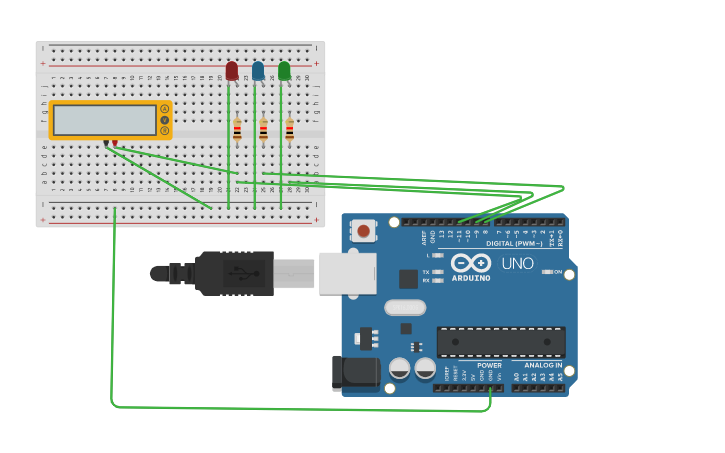 Circuit design arduino + led - Tinkercad