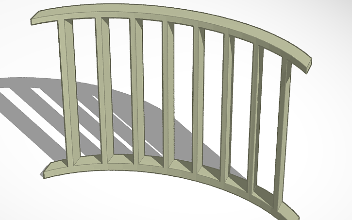 3D design Curved Railing - Tinkercad