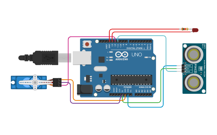 Circuit design Projek 3: Arduino Project Base | Tinkercad