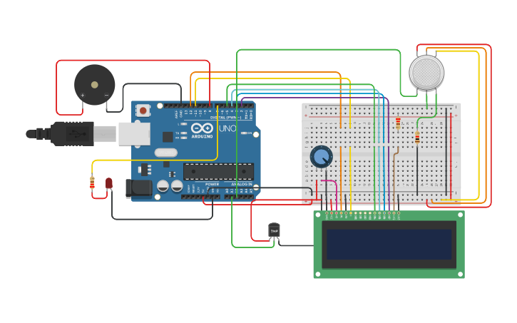 Circuit design Wildfire Detection System - Tinkercad