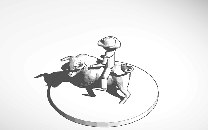 3D design Bull Riding 1 - Tinkercad