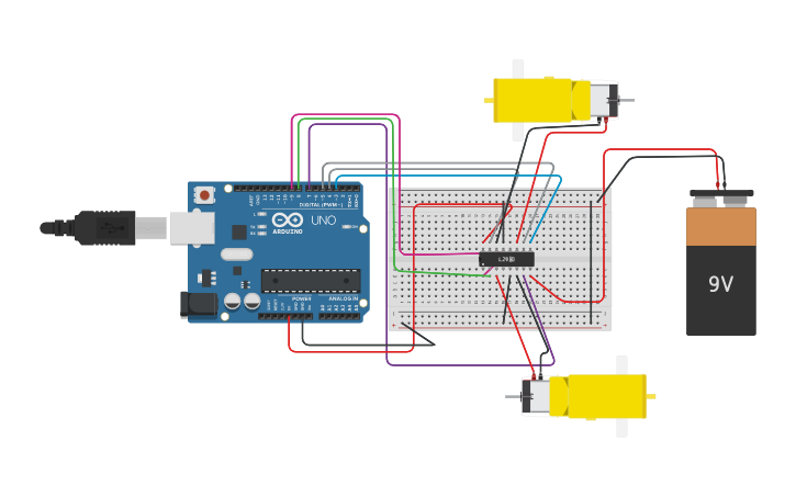 Circuit design dc-motor-Arduino - Tinkercad