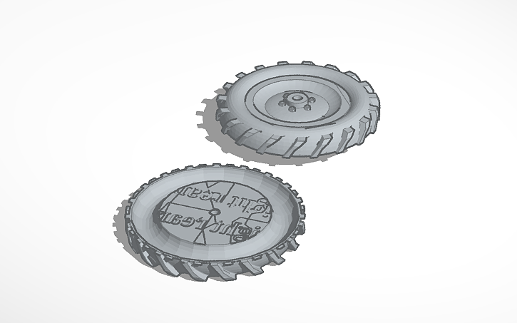 3D design rear tractor tire - Tinkercad