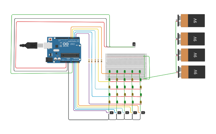 Programming 5x5 Led Matrix Circuit design Copy of Led Matrix 5x5 - Tinkercad