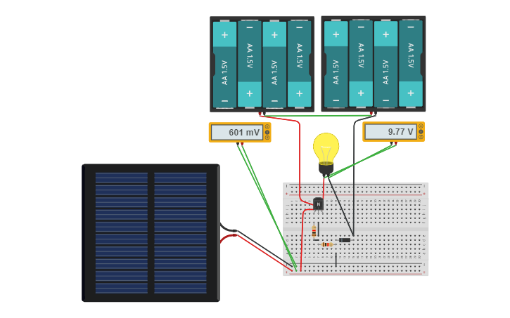 Circuit design Solar lamp - Tinkercad