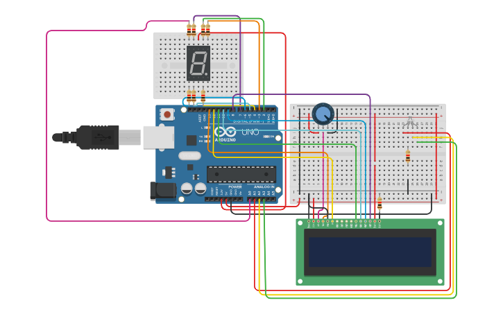 Circuit design Arduino Traffic Light Controller with RGB - Tinkercad