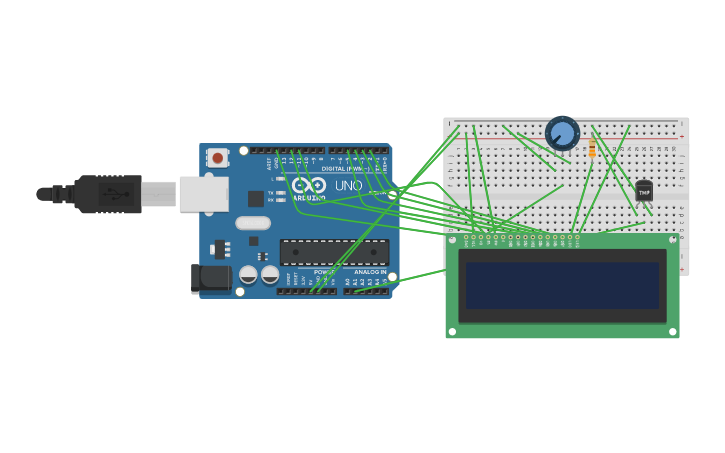 Circuit design Temperature Sensor - Tinkercad