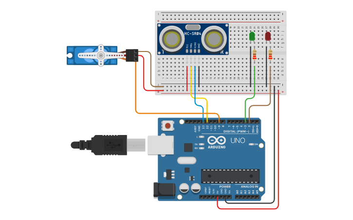 Circuit design Intruder Sensor - Tinkercad