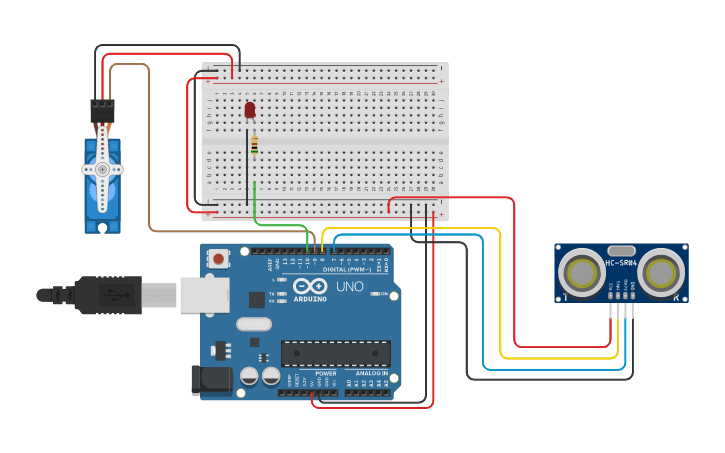 Circuit design Smart Dustbin using Ultrasonic Sensor and Servo Motor ...