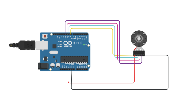 Circuit design Stepper Motor - Tinkercad