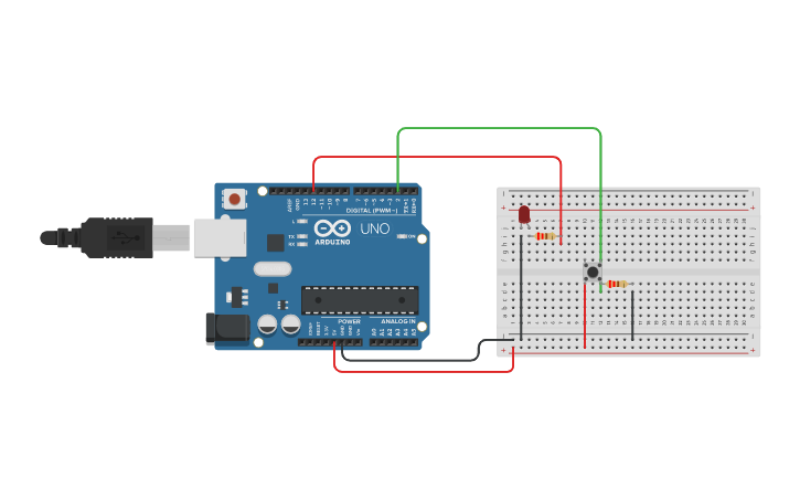 Circuit design Push Button - Tinkercad