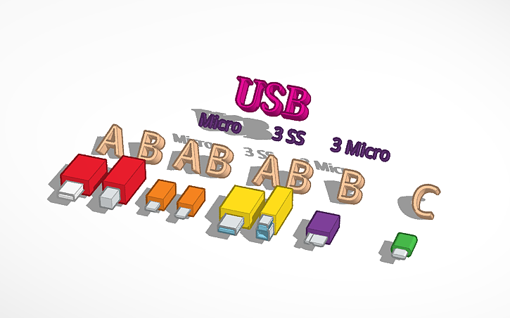 3D design USB Connectors Reference - Tinkercad