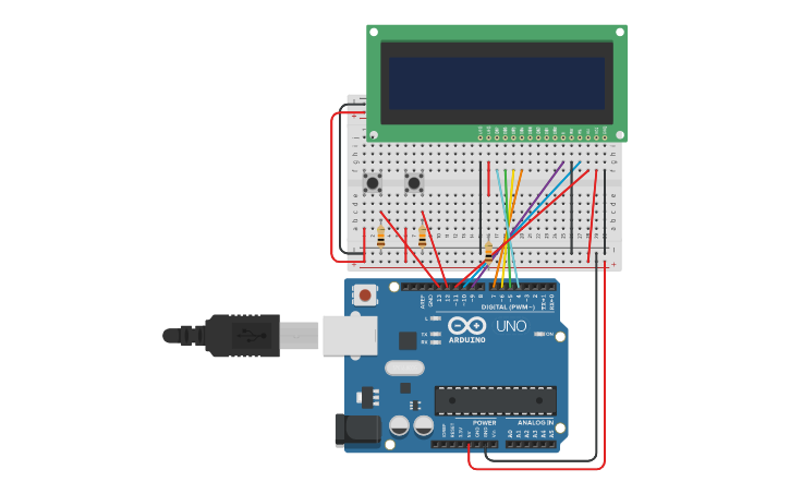 Circuit design COUNTDOWN - Tinkercad