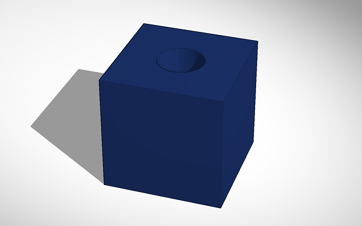 3D design Cube with a Hole - Tinkercad