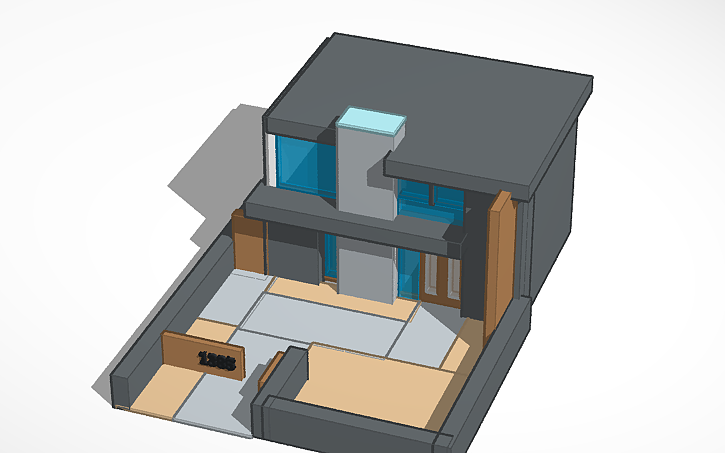 Modern Tinker 3D design modern house - Tinkercad
