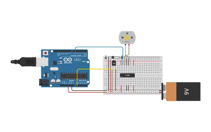 Circuit design PF 58 Assignment 3 DC Motor(H-Bridge) | Tinkercad