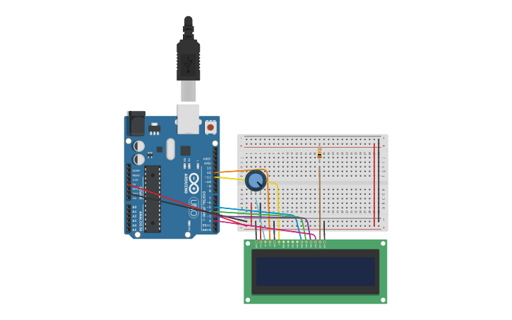 Circuit design LCD EKRAN | Tinkercad
