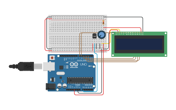 Circuit design LM35 C - 22 | Tinkercad