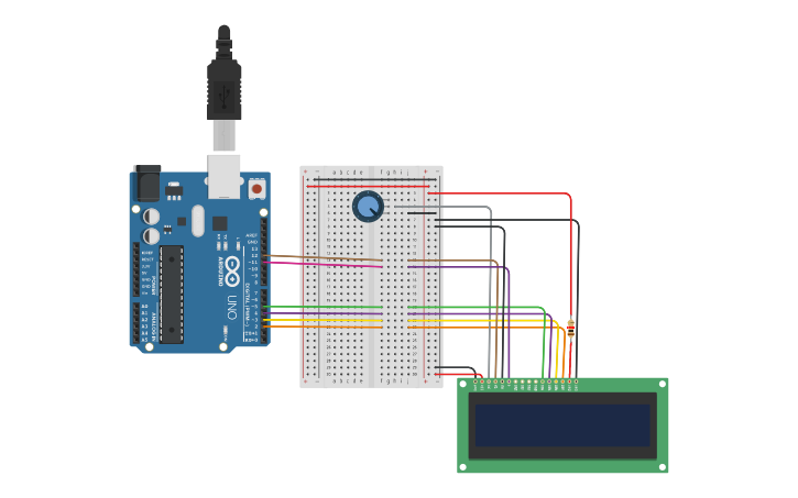 Circuit design Interface LED - Tinkercad