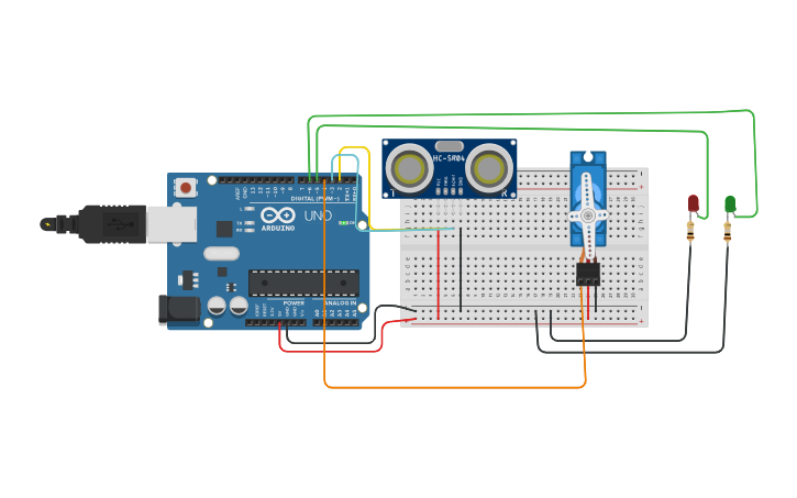 Circuit design ULTRA SONIDO SENSOR - Tinkercad