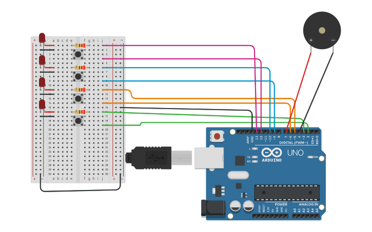 Seaboard Arduino Game Circuit design arduino memory game - Tinkercad