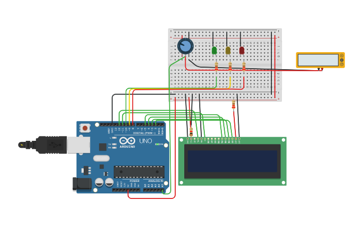 Circuit Design Actividad Final: Uso De Una Pantalla Lcd - Tinkercad