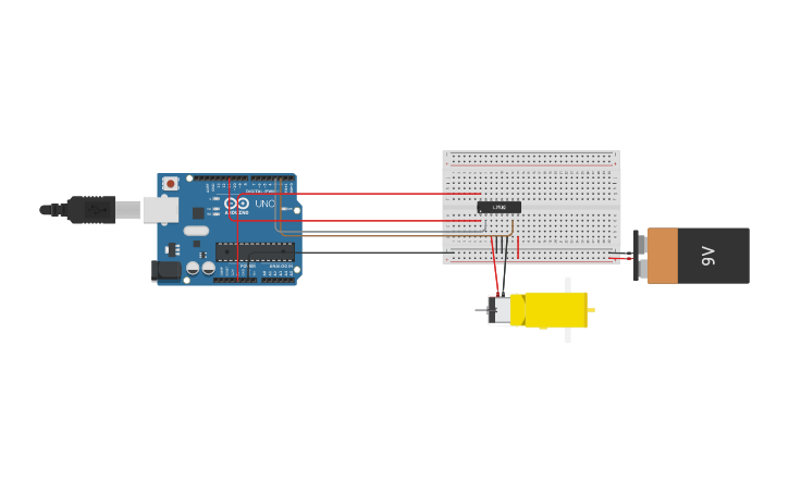 Circuit design Motor DC - Tinkercad
